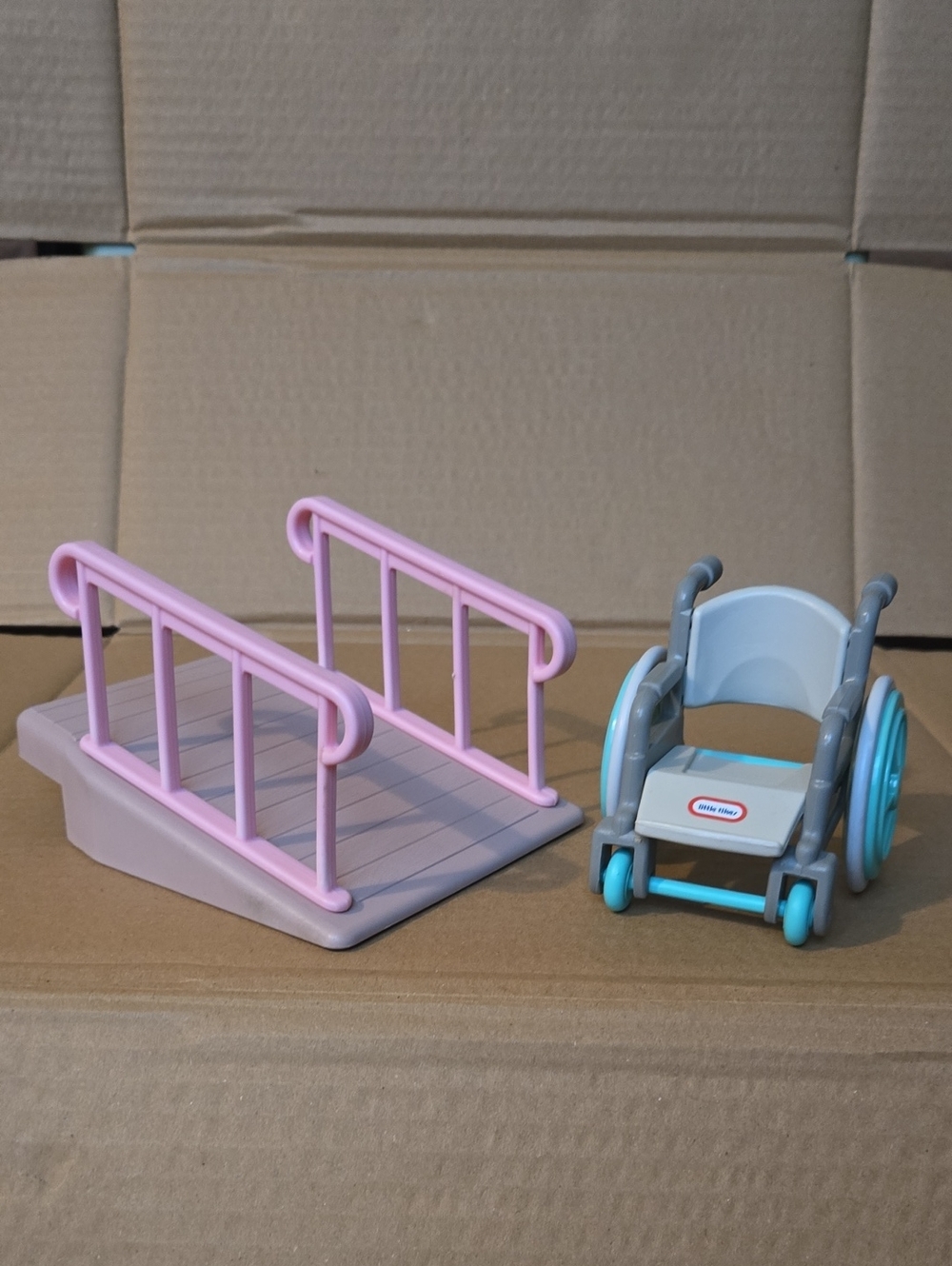 Vintage 90s Little Tikes Dollhouse Accessories - Wheelchair & Ramp #1